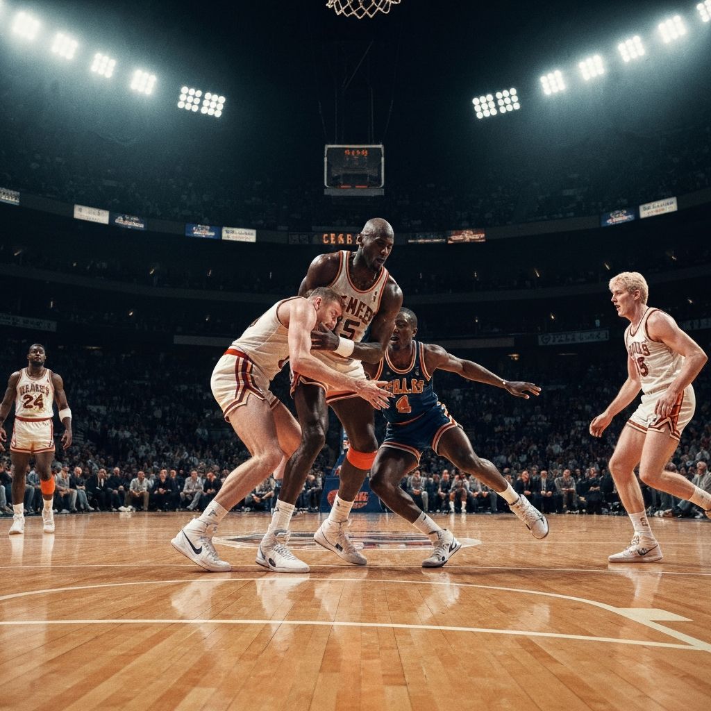 Legendarny mecz koszykówki NBA z ikonicznymi sportowcami